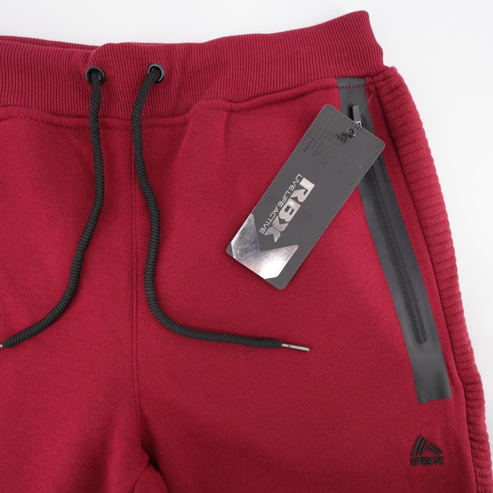 NEW RBX Active Comfort Fit Fleece Joggers Burgundy Full Length Mens Medium